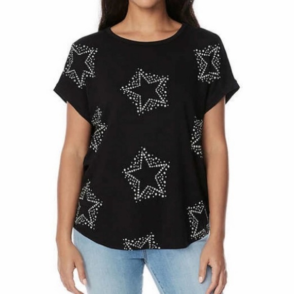 Buffalo David Bitton Tops - Buffalo David Bitton Black Star Print Top XL NWOT
